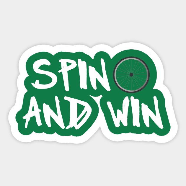 Spin and Win Cycling-Biking Workout Design Sticker by teesbyfifi